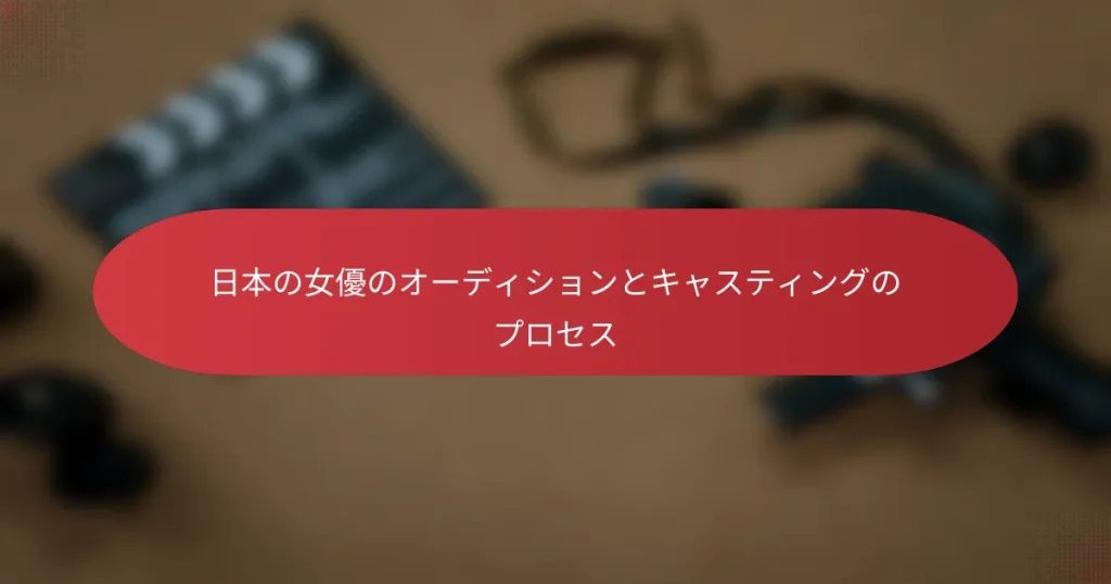 日本の女優のオーディションとキャスティングのプロセス
