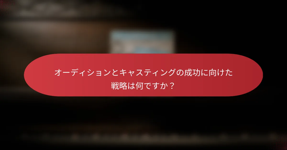 オーディションとキャスティングの成功に向けた戦略は何ですか？