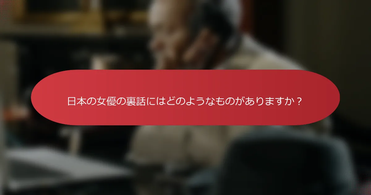 日本の女優の裏話にはどのようなものがありますか？